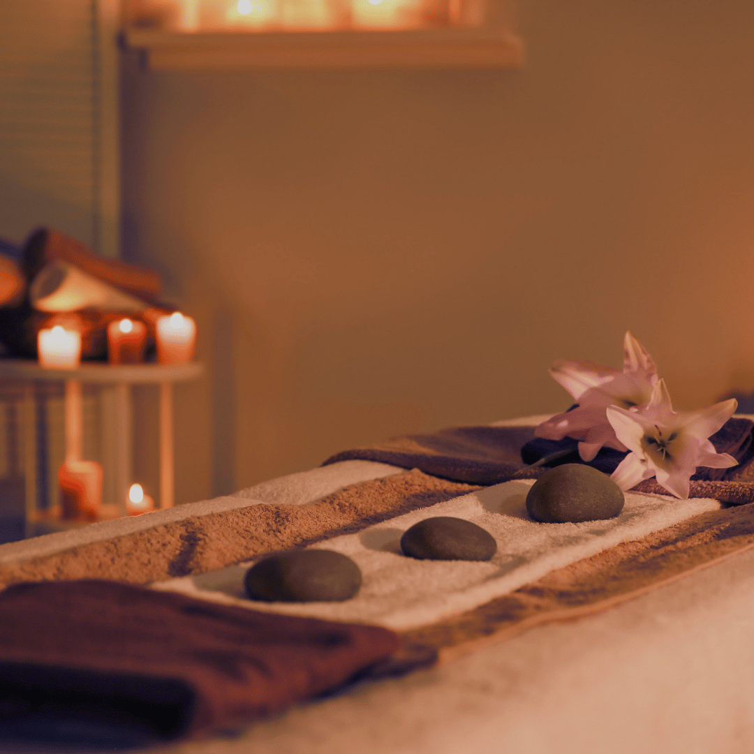 Therapist with stones